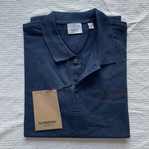 Burberry Men Casual Cotton Polo Shirt Navy Color XLarge